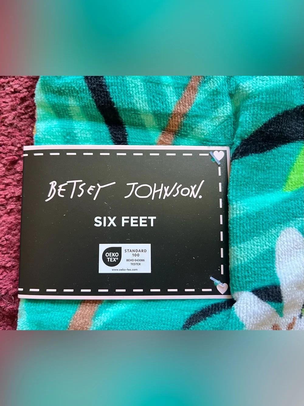 Betsey Johnson Colorful Tropical Foliage Beach Towel